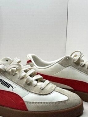 Puma Palermo Leather White For All Time Red Sneakers White & Red US 10